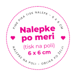 Nalepke 60 × 60 mm – tisk nalepk po meri (na poli)