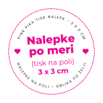 Nalepke 30 × 30 mm – tisk nalepk po meri (na poli)