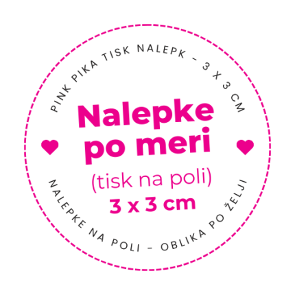 Nalepke 30 × 30 mm – tisk nalepk po meri (na poli)